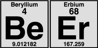 BERYLLIUM 4 BE 9012182 ERBIUM 68 ER 167259