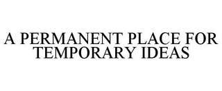 A PERMANENT PLACE FOR TEMPORARY IDEAS