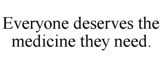 EVERYONE DESERVES THE MEDICINE THEY NEED.