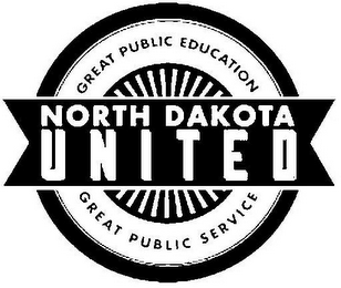 NORTH DAKOTA UNITED GREAT PUBLIC EDUCATION GREAT PUBLIC SERVICE