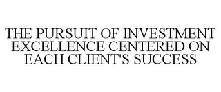 THE PURSUIT OF INVESTMENT EXCELLENCE CENTERED ON EACH CLIENT'S SUCCESS