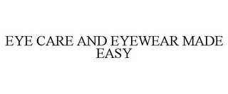 EYE CARE AND EYEWEAR MADE EASY