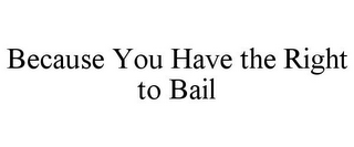 BECAUSE YOU HAVE THE RIGHT TO BAIL