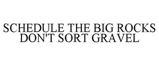 SCHEDULE THE BIG ROCKS DON'T SORT GRAVEL