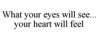 WHAT YOUR EYES WILL SEE... YOUR HEART WILL FEEL