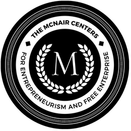 THE MCNAIR CENTERS FOR ENTREPRENEURISM AND FREE ENTERPRISE M