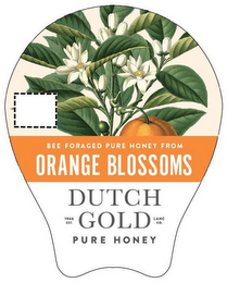 DUTCH GOLD PURE HONEY BEE FORAGED PURE HONEY FROM ORANGE BLOSSOMS 1946 EST. LANC CO.