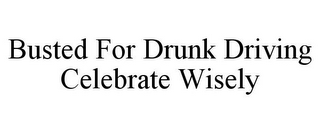 BUSTED FOR DRUNK DRIVING CELEBRATE WISELY