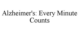 ALZHEIMER'S: EVERY MINUTE COUNTS