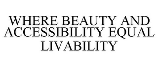 WHERE BEAUTY AND ACCESSIBILITY EQUAL LIVABILITY