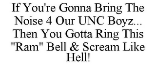 IF YOU'RE GONNA BRING THE NOISE 4 OUR UNC BOYZ... THEN YOU GOTTA RING THIS "RAM" BELL & SCREAM LIKE HELL!