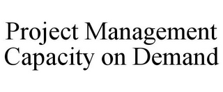 PROJECT MANAGEMENT CAPACITY ON DEMAND