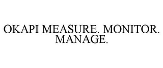 OKAPI MEASURE. MONITOR. MANAGE.