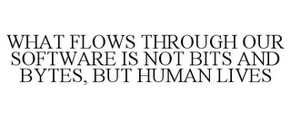 WHAT FLOWS THROUGH OUR SOFTWARE IS NOT BITS AND BYTES, BUT HUMAN LIVES