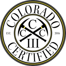 COLORADO CERTIFIED EST. 2016 CCC III