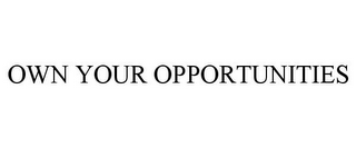 OWN YOUR OPPORTUNITIES