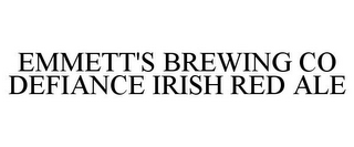 EMMETT'S BREWING CO DEFIANCE IRISH RED ALE