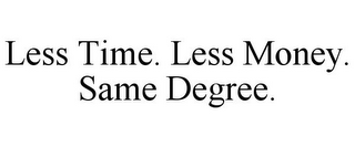 LESS TIME. LESS MONEY. SAME DEGREE.