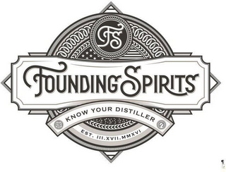 FS FOUNDING SPIRITS KNOW YOUR DISTILLER EST. III.XVII.MMXVI