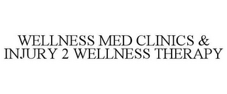 WELLNESS MED CLINICS & INJURY 2 WELLNESS THERAPY