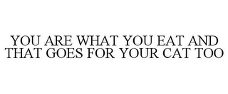 YOU ARE WHAT YOU EAT AND THAT GOES FOR YOUR CAT TOO