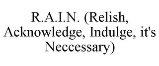 R.A.I.N. (RELISH, ACKNOWLEDGE, INDULGE, IT'S NECCESSARY)