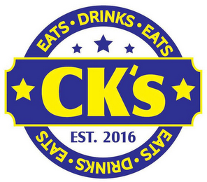 CK'S EATS DRINKS EATS EST. 2016 EATS DRINKS EATS