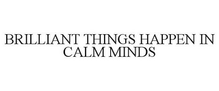 BRILLIANT THINGS HAPPEN IN CALM MINDS