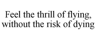 FEEL THE THRILL OF FLYING, WITHOUT THE RISK OF DYING