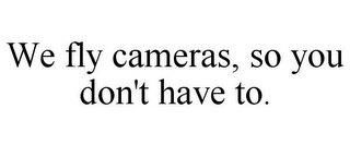 WE FLY CAMERAS, SO YOU DON'T HAVE TO.