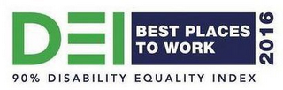 D E I BEST PLACES TO WORK 2016 90% DISABILITY EQUALITY INDEX