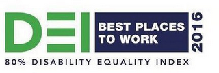 D E I BEST PLACES TO WORK 2016 80% DISABILITY EQUALITY INDEX