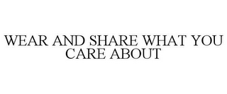 WEAR AND SHARE WHAT YOU CARE ABOUT