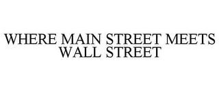 WHERE MAIN STREET MEETS WALL STREET