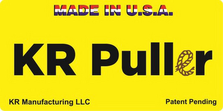 KR PULLER MADE IN THE USA KR MANUFACTURING LLC PATENT PENDING