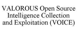 VALOROUS OPEN SOURCE INTELLIGENCE COLLECTION AND EXPLOITATION (VOICE)