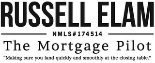 RUSSELL ELAM NMLS# 174514 THE MORTGAGE PILOT "MAKING SURE YOU LAND QUICKLY AND SMOOTHLY AT THE CLOSING TABLE."