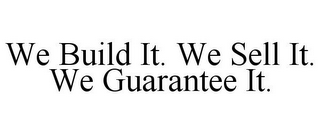 WE BUILD IT. WE SELL IT. WE GUARANTEE IT.