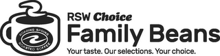 RSW CHOICE FAMILY BEANS YOUR TASTE. OURSELECTIONS. YOUR CHOICE.