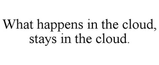 WHAT HAPPENS IN THE CLOUD, STAYS IN THE CLOUD.