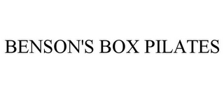 BENSON'S BOX PILATES