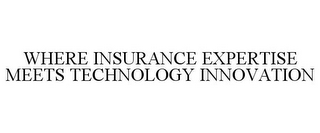 WHERE INSURANCE EXPERTISE MEETS TECHNOLOGY INNOVATION