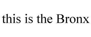 THIS IS THE BRONX