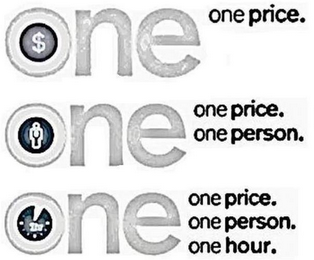 ONE $ ONE PRICE. ONE ONE PRICE. ONE PERSON. ONE 1HR ONE PRICE. ONE PERSON. ONE HOUR.