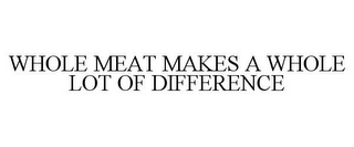 WHOLE MEAT MAKES A WHOLE LOT OF DIFFERENCE