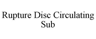 RUPTURE DISC CIRCULATING SUB