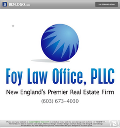 FOY LAW OFFICE, PLLC NEW ENGLAND'S PREMIER REAL ESTATE FIRM (603)673-4030