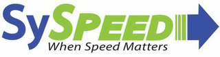 SYSPEED WHEN SPEED MATTERS