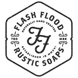 FF FLASH FLOOD RUSTIC SOAPS NATURALLY HAND CRAFTED ESTABLISHED IN MMXVI TRD MRK