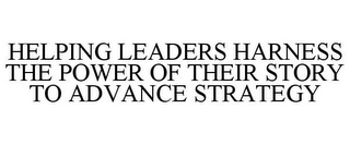 HELPING LEADERS HARNESS THE POWER OF THEIR STORY TO ADVANCE STRATEGY